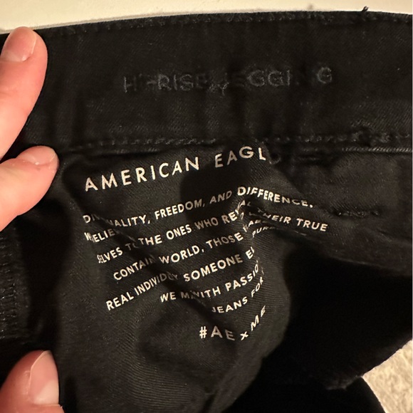 American Eagle Distressed Black High Rise Jeggings Size 14 - Picture 2 of 7